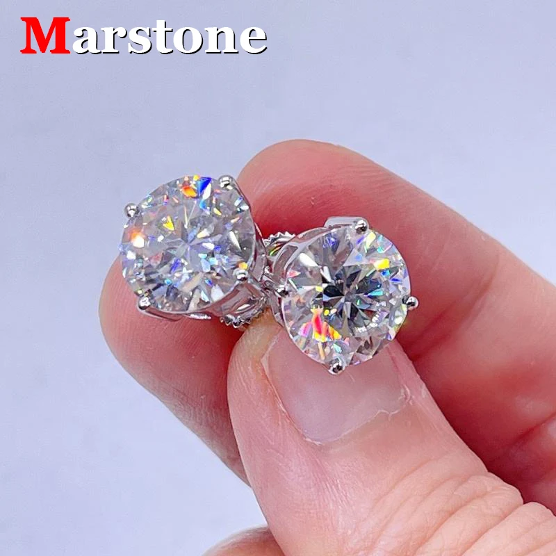 0.5-2CT Moissanite Diamond Stud Earings D Color for Women Earrings Original 925 Silver 18K White Gold Top Quality Girl Gift 2023