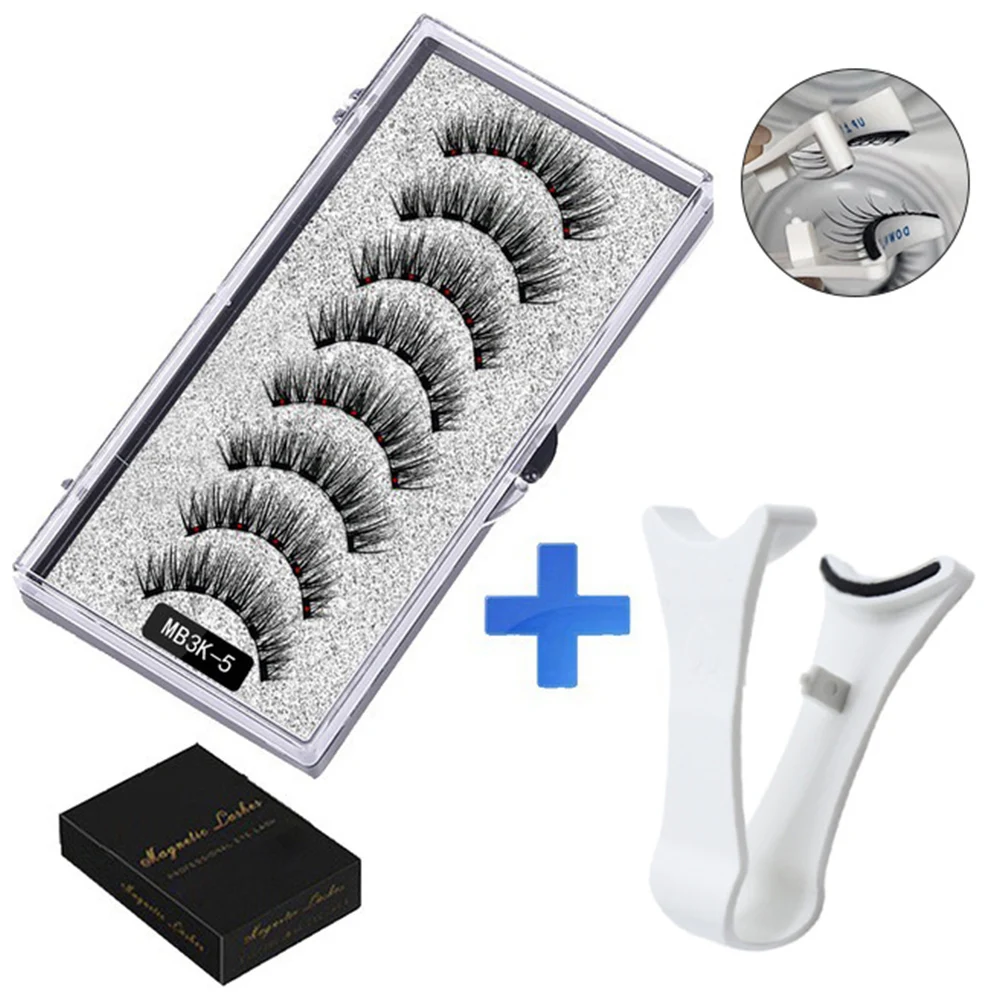 8pcs/box Magnetic Eyelashes Kit Reusable Magnetic False Eyelashes 3D Handmade Lashes With 5 Magnets Daily Makeup Supplies