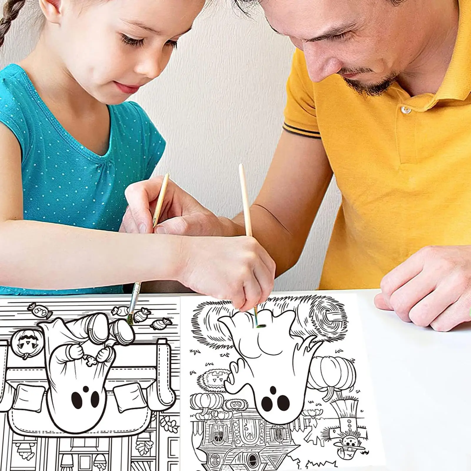 Libro da colorare di Halloween per adulti Libro da colorare spettrale di Halloween 40 fogli di carta da pittura Cartoon Doodle Art per disegnare quotidiano