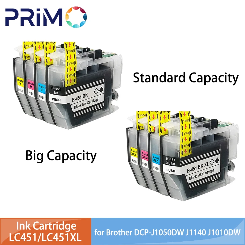 cartucho de tinta compativel alta capacidade irmao dcp j1050dw j1140dw j1010dw impressora lc451xl lc451 xl 451xl 01