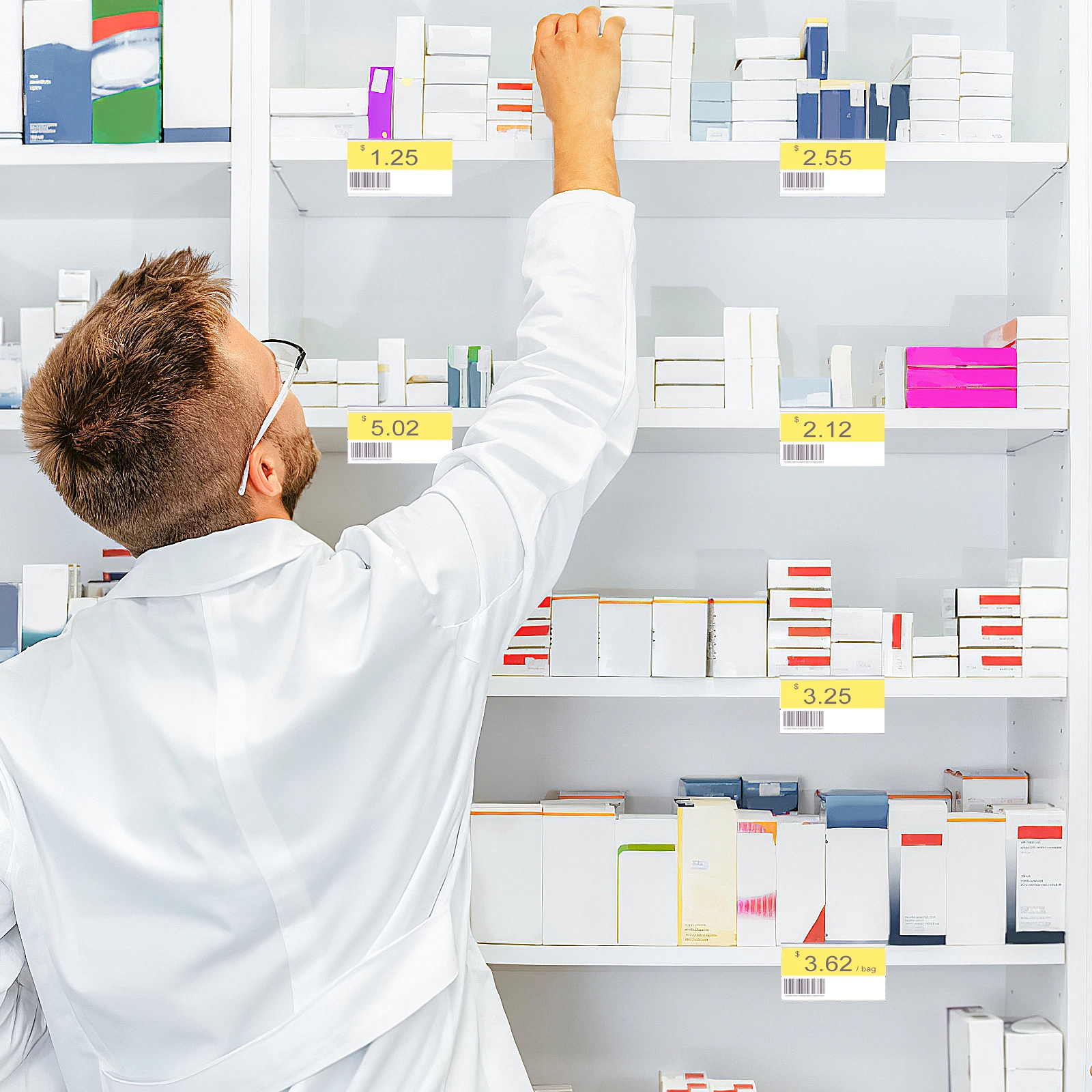 

30Pcs Price Label Holder Clear Plastic Label Holders Transparent Supermarket Shelf Sign Display Merchandise Price Display