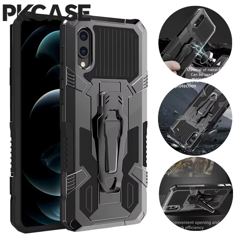 PKCASE Shockproof Phone Case For Samsung A24 A34 A54 5G A10 A20 A30 A50 A70 Stand Cover For Galaxy S20 Plus Ultra FE A02S A03S