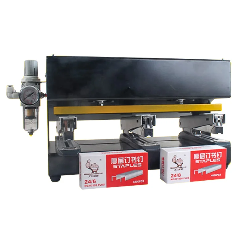 Fully automatic 3-head, 4-head 2-head pneumatic stapler No.12 binding machine industrial card head leather electric heavy-duty