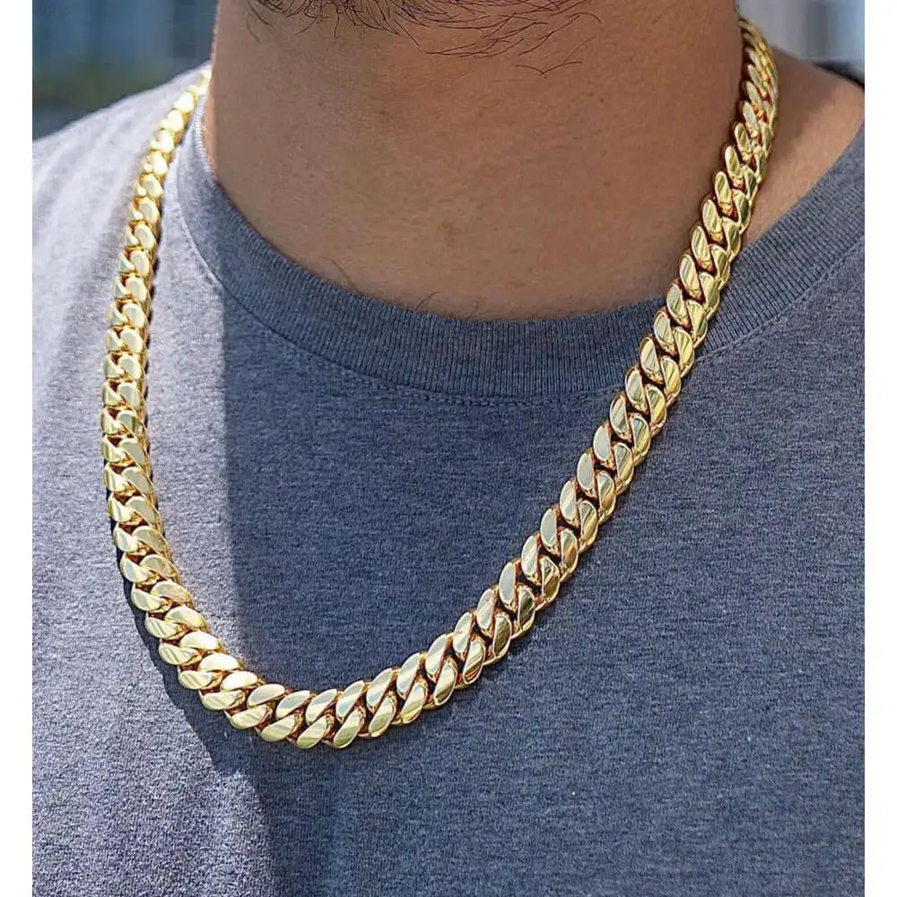 11mm 925 Sterling Silver Hip Hop Miami Cuban Link Chain 18k Rapper Mens Cuban Necklace Gift Party Engagement Hip Hop Jewelry