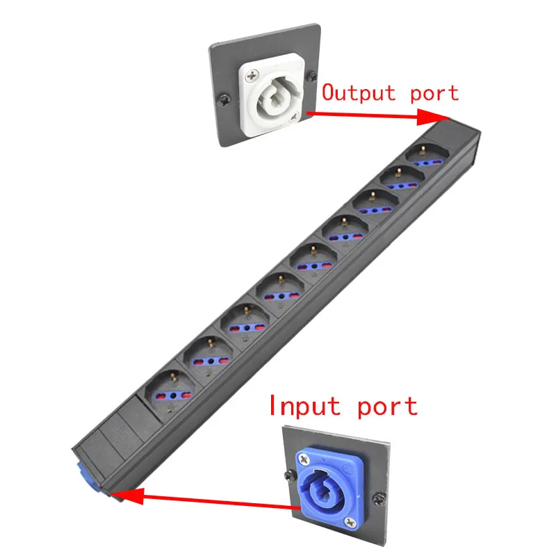 PDU Power Strips Schuko Powerlink Power Link Output Box Aviation plug with powercon inlet and outlet Germany Italy 2-11AC socket