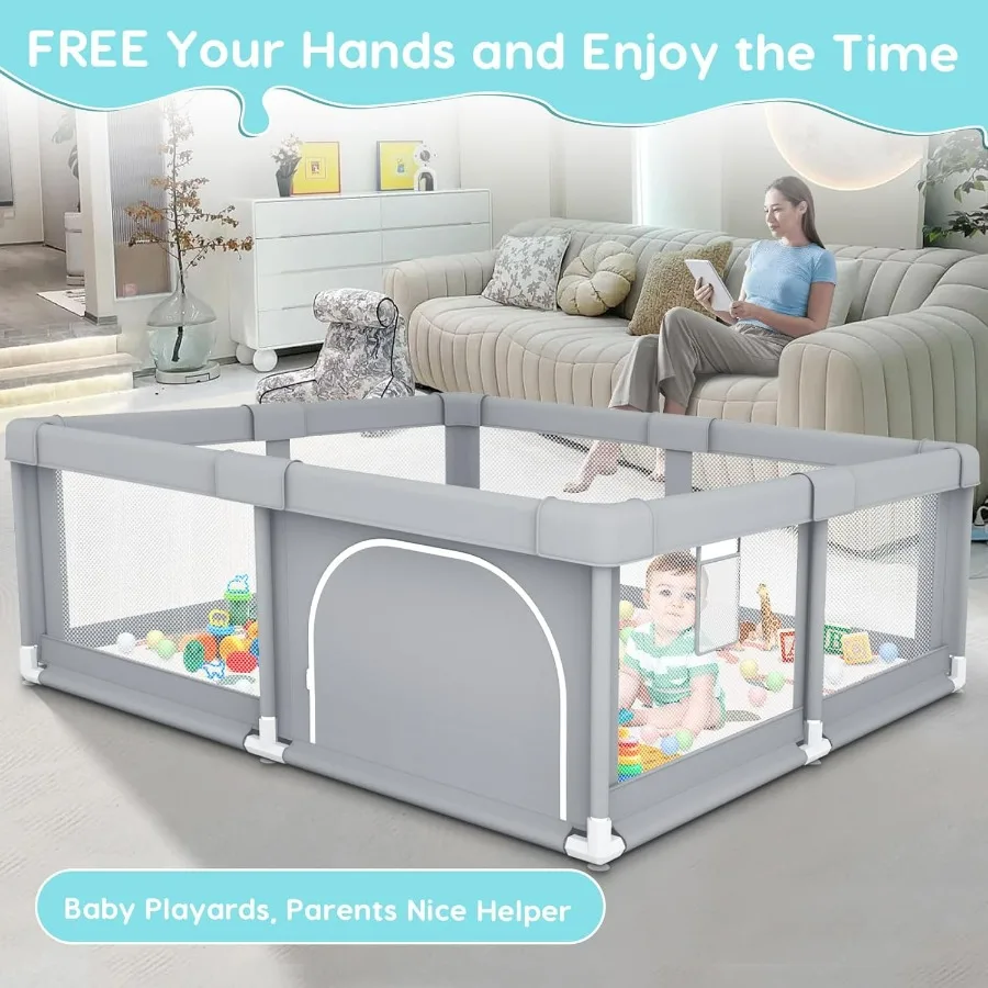 Box per bambini con tappetino Box per neonati e bambini piccoli Penna da gioco BabyFence per interni ed esterni Robusto cortile da gioco di sicurezza con