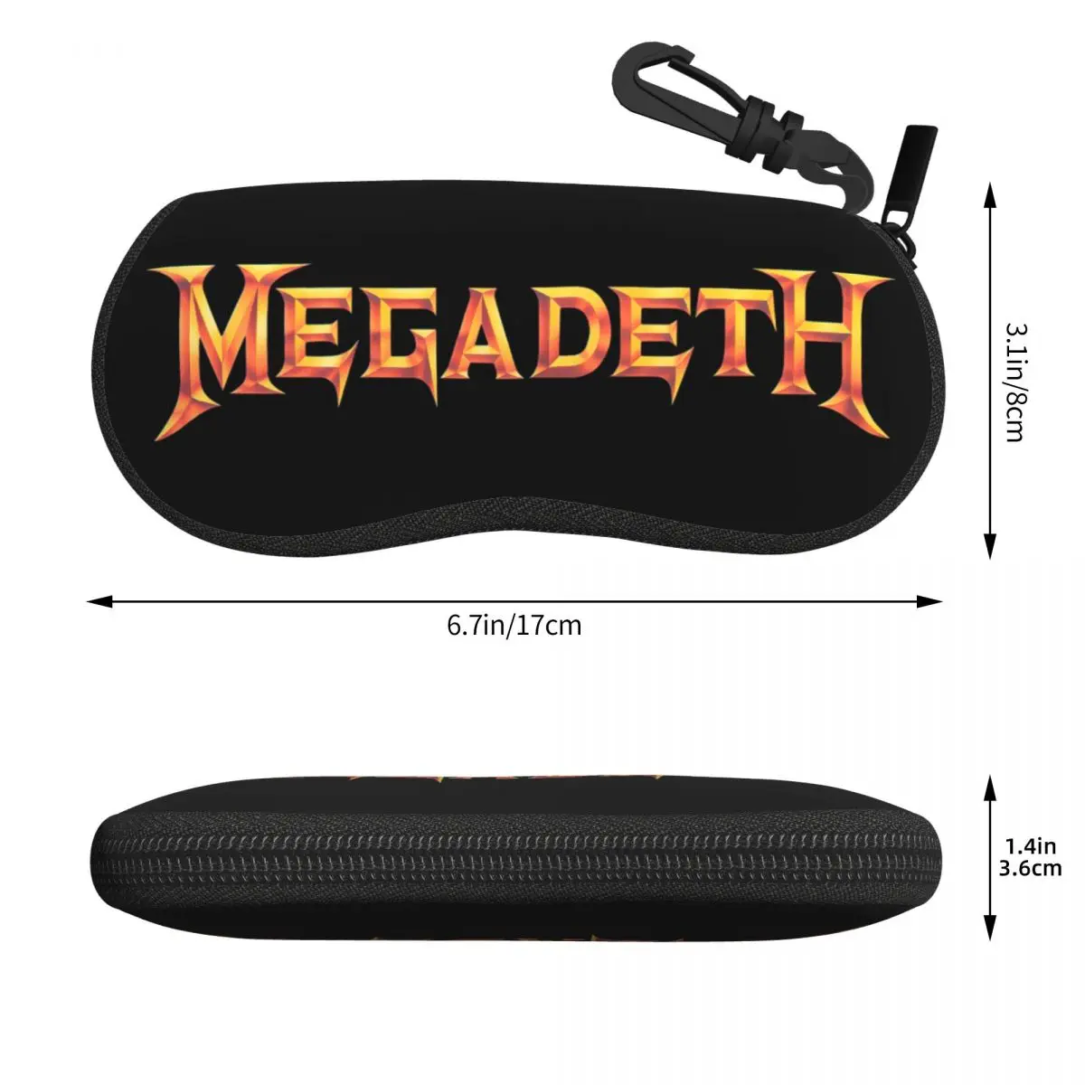 Custom Heavy Metal Rock Roll Music Megadeths Print Shell Eyeglasses Case Men Women Cool Glasses Case Sunglasses Box Pouch