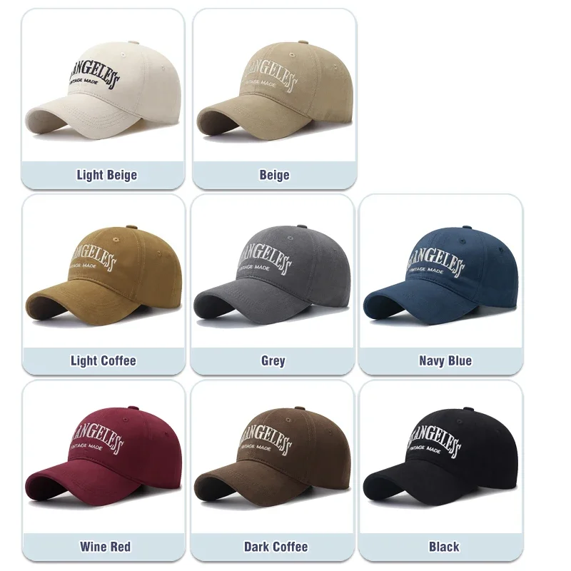 Lettering Embroidery Cotton Hard Top Adjustable Soft Top Baseball Cap Sun Hat Trucker Caps Dad Hats