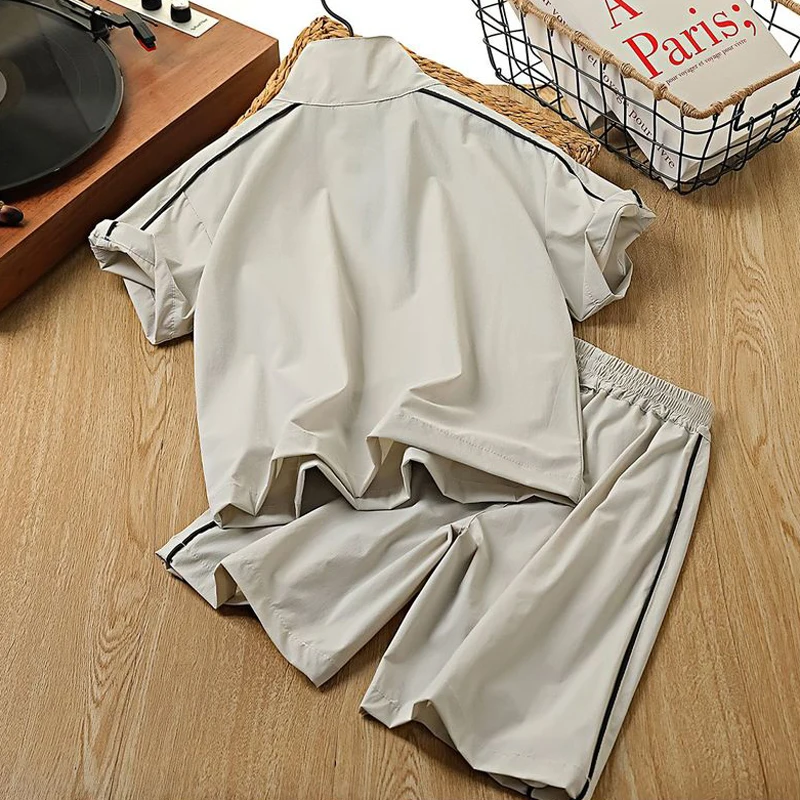 IYEAL Boys' Quick Drying Set 2026 Summer Thin Children's Short Sleeved t-Shirt+Shorts 2-Piece Set Teenagers Boys' Sports Set