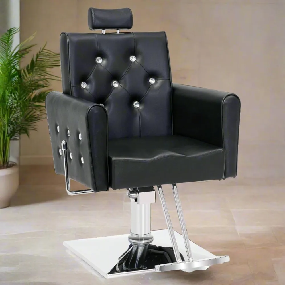 Classic Hydraulic Recliner Barber Chair Antique Hair Spa Salon Styling Beauty Equipment 3123 (Black)