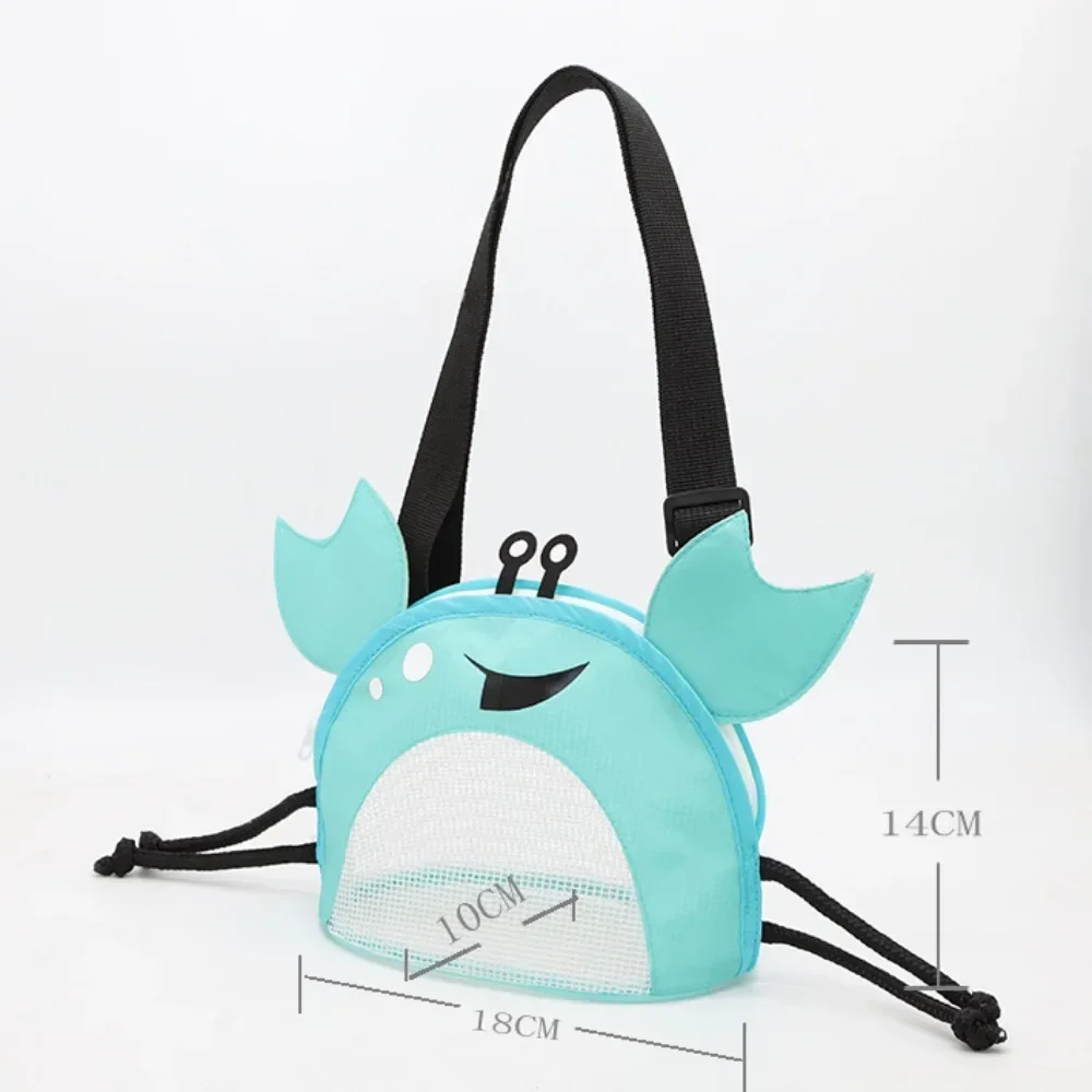 Neue Sommer Kinder Reise Strand Mesh Tasche Sichtbar Cartoon Krabbe Spielzeug Lagerung Tasche Kinder Shell Sammeln Niedlichen Tier Zipper Handtasche