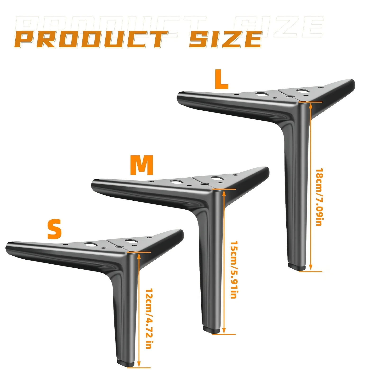 4 PCS  furniture leg sets, metal replacement sofa legs, modern storage stool legs, suitable for dressing tables, and sofas image 3
