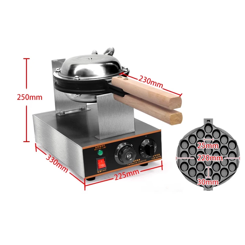 110V 220V Commercial Electric Non-stick Bubble Egg Waffle Maker Machine Eggetes Bubble Puff Cake Oven Electric Baking Pan