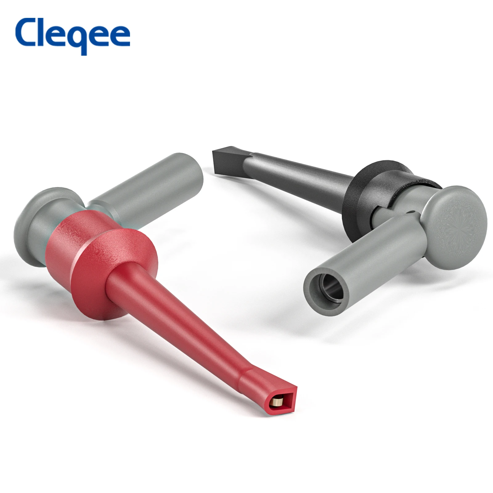 Cleqee P30007B Testhaken-Clips-Greifer mit 2 mm oder 4 mm Buchse für elektrische Prüfungen mit 2 mm Stecker oder 4 mm Stecker