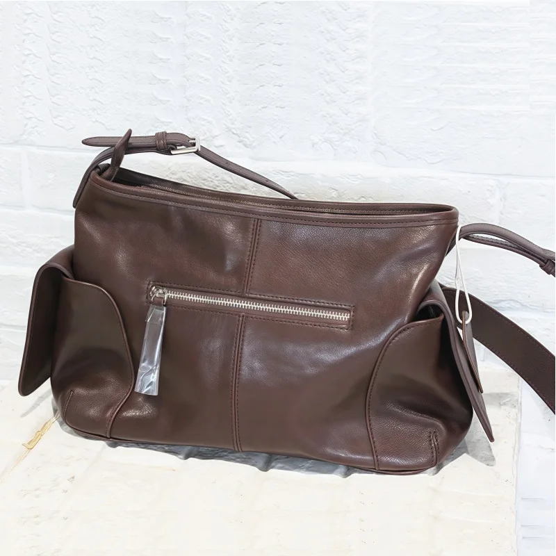 تنوعا جلد البقر حمل حقيبة المرأة الكتف حقيبة كروسبودي عالية الجودة الخضار المدبوغة الجلود ركاب العمل حقيبة ساعي الفاخرة