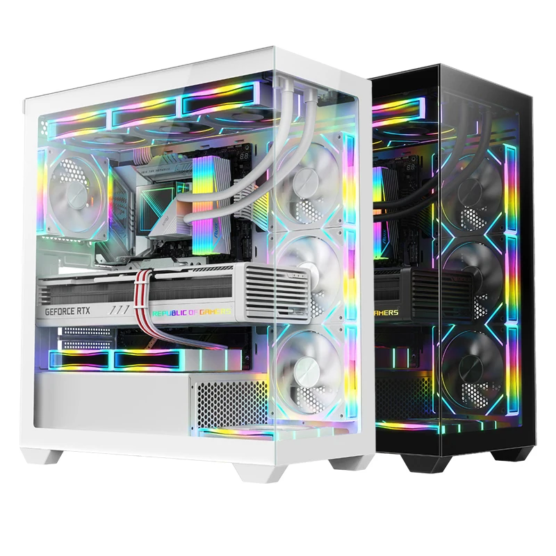 Transparent Desktop Computer Case Gaming PC Tower For ATX/M-ATX/ITX Motherboard 360mm CPU Water Cooler USB 3.0 380mm GPU