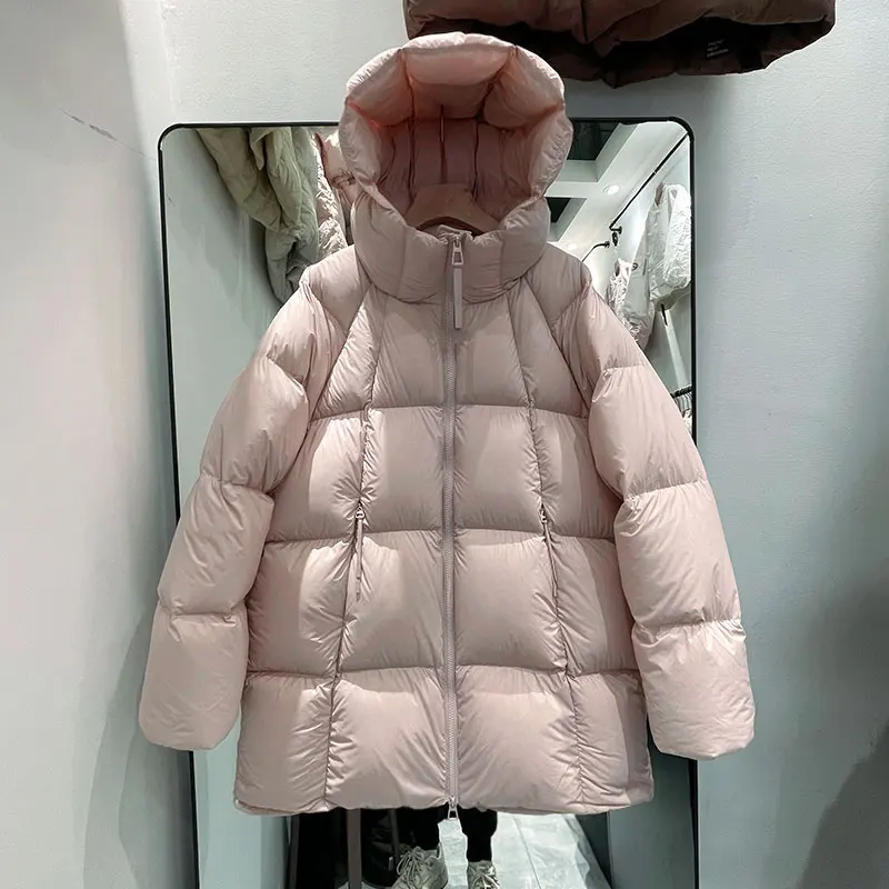 Parker Autumn Winter Clothes Women Fashion Short White Duck Down Coat Warm Thick Hooded Puffer Jacket Female