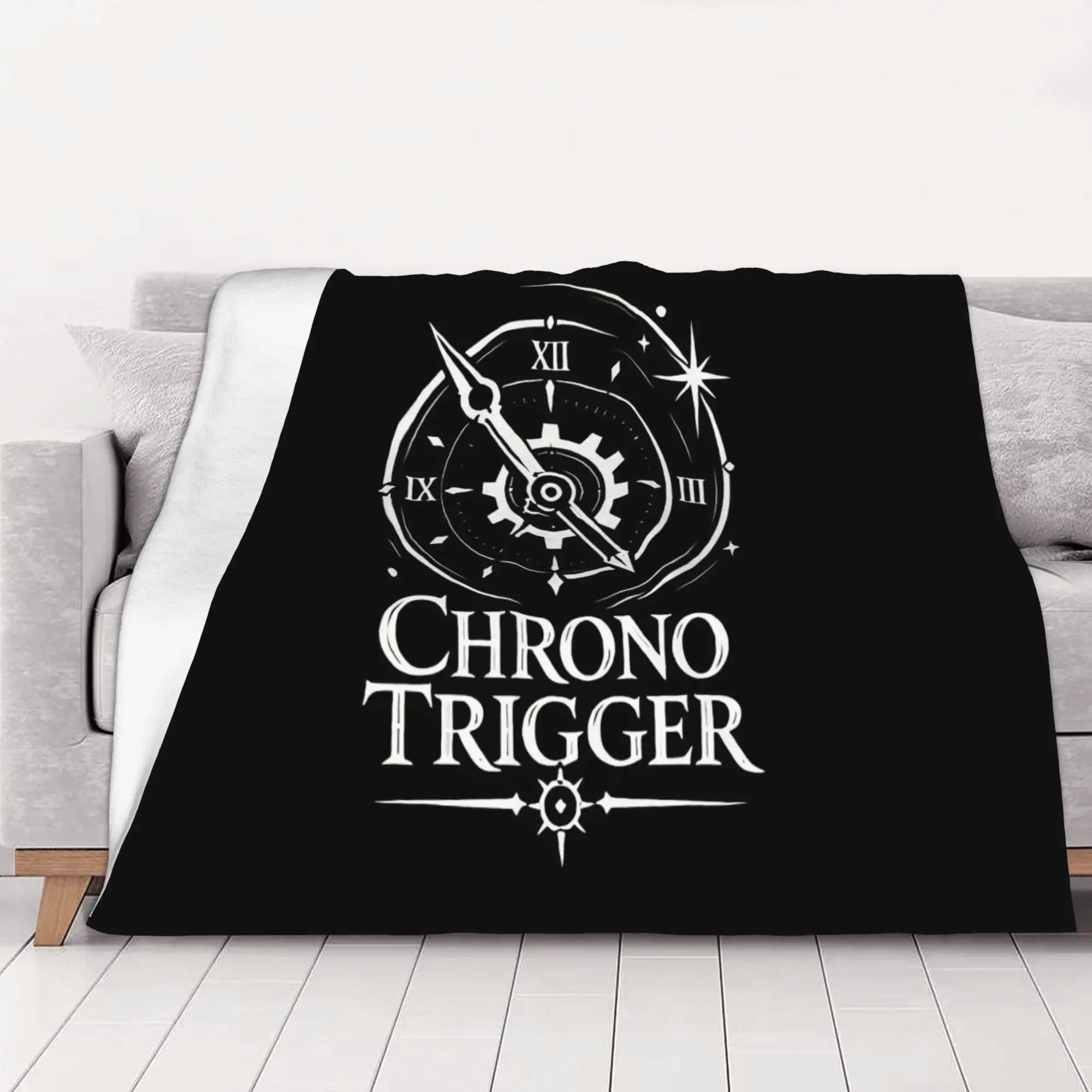 1PC home Cutecore Chrono Trigger Time Travel  Chrono Trigger Blanket Super Cosy Plush Home Living Room Sofa halloween