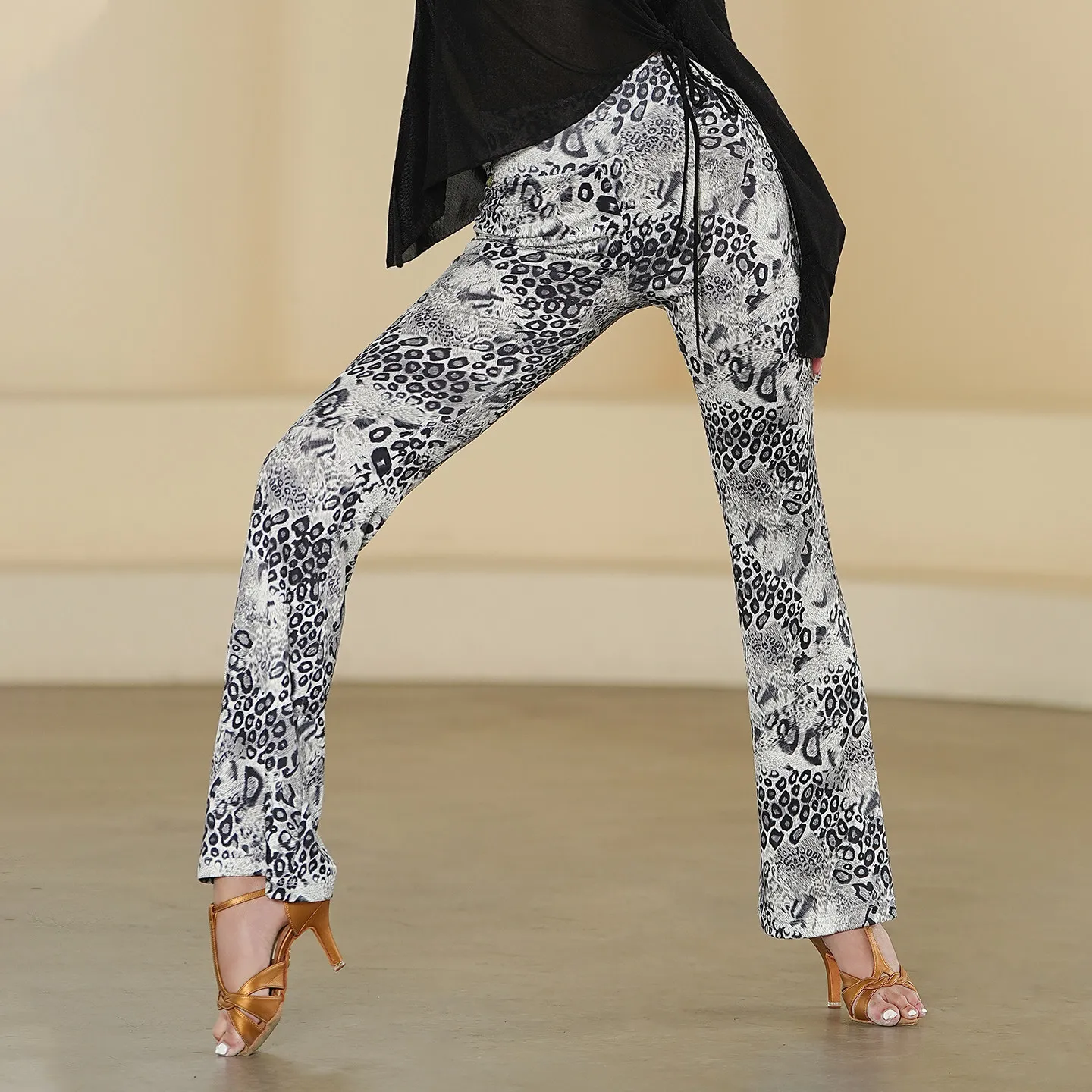 Women Latin Dance Performance Pants Chacha Rumba Tango Dress Straight-Leg Pants Ballroom Practice Clothes Latin Pants DQS24316