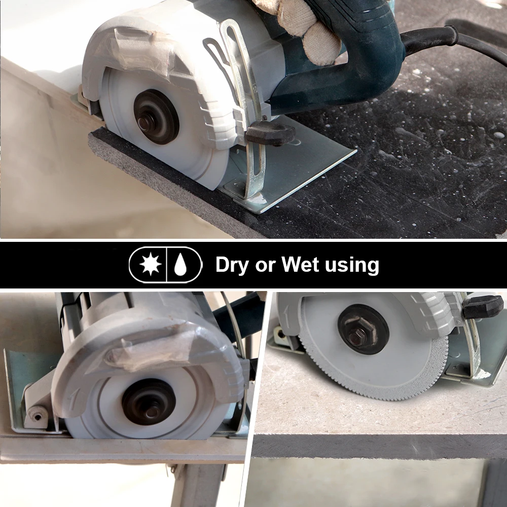 Shdiatool 5 Stuks 4.5 "Diamant Slijpschijf Cirkelzaagblad Droog/Nat Marmer Kunststeen Keramische Porseleinen Tegelboring 22.23Mm