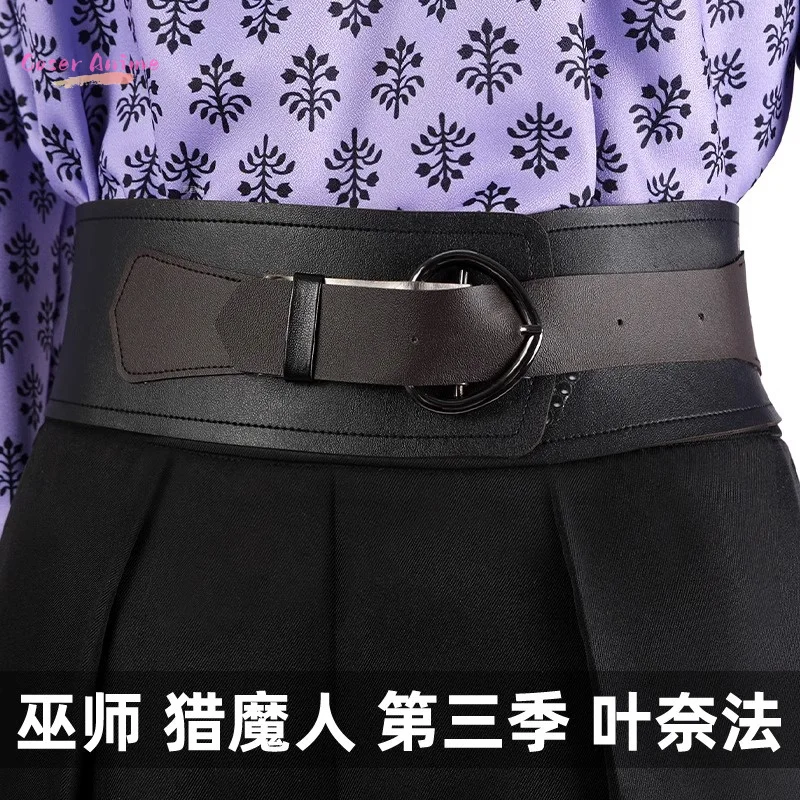 Witch Yennefer cosplay costume women Shirt pants necklace outfit Halloween Carnival party suit plus size Yennefer costume