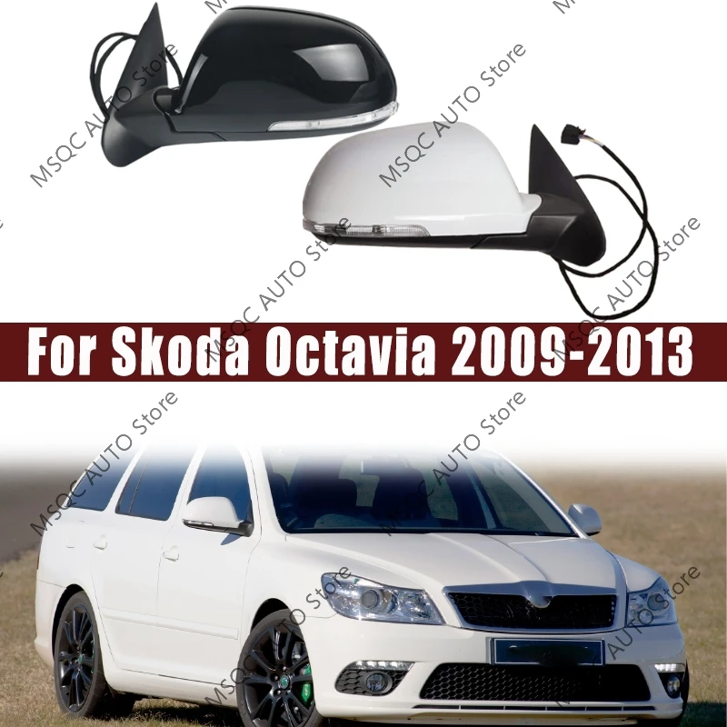 Dla Skoda Octavia A6 MK2 Sedan Combi RS 2009 2010 2011 2012 2013 Samochodowe podgrzewane elektrycznie regulowane lusterko boczne drzwi tylne
