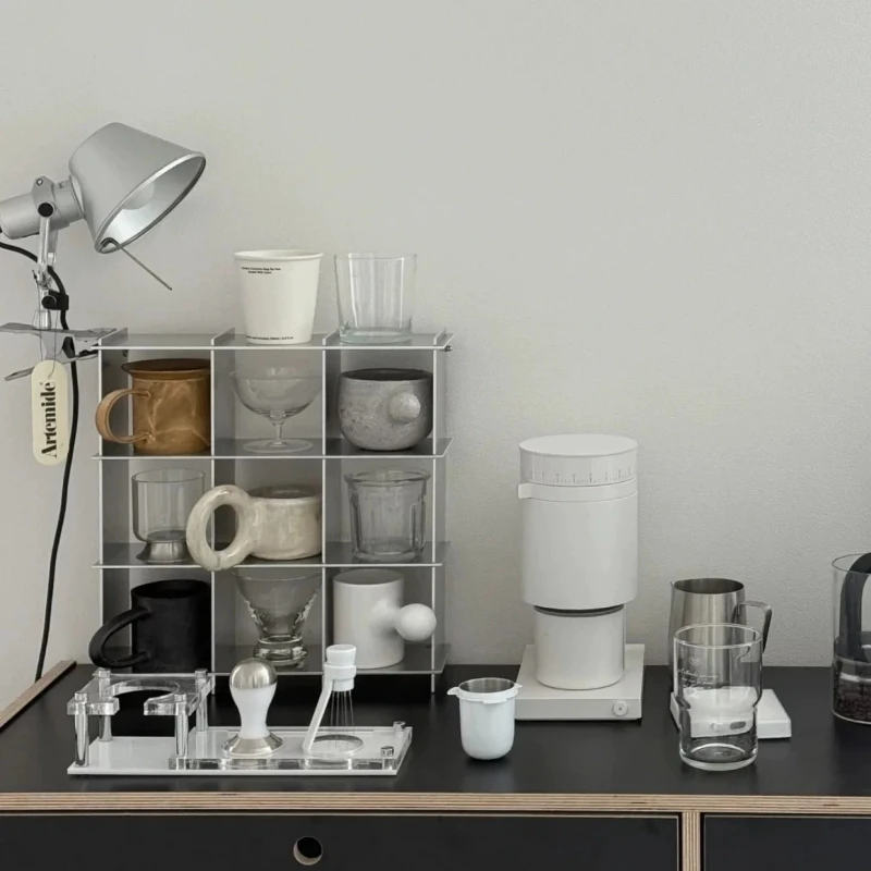 Minimalist Aluminum Alloy Countertop Mug Storage Shelf Multi-Layer Cup Rack Kitchen Organizer Cup Holder Coffee Bar Station