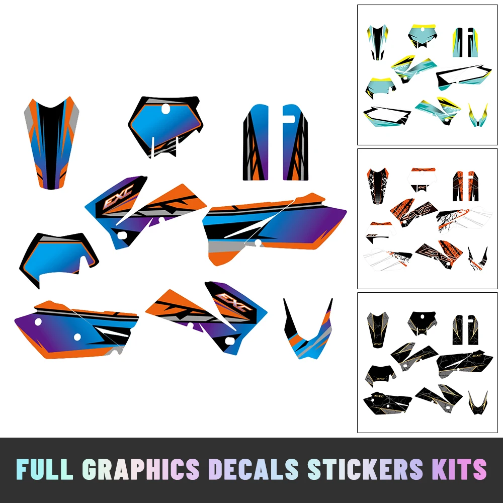

Graphics Decals Motorcycle Background Stickers Kit Fit for 125 200 250 300 400 450 525 EXC 2005 2006 2007