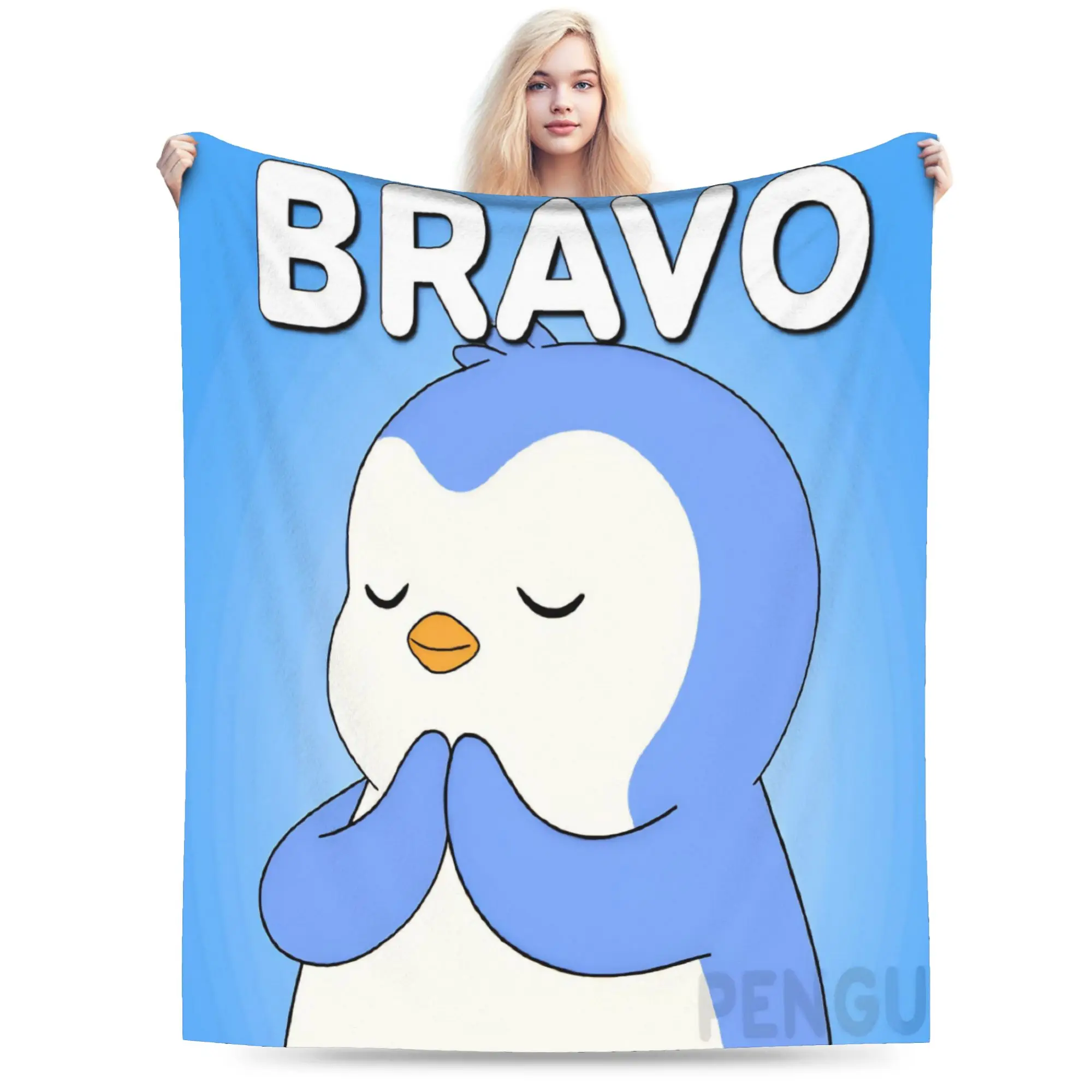 Pudgy Penguin  Merch Blanket Ultra-Soft Fleece  Throw Blankets Relax Plush Thin Quilt