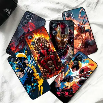 Pouzdro na telefon Iron Man Deadpool Wolverine pro OPPO Reno 7 A96 A40 A58 5 6 Realme GT A74 A78 Neo2 A74 A78 Find X5 X3 X7 X8 Černé 10 nejlepší prodej OPPO Find X5 - №4