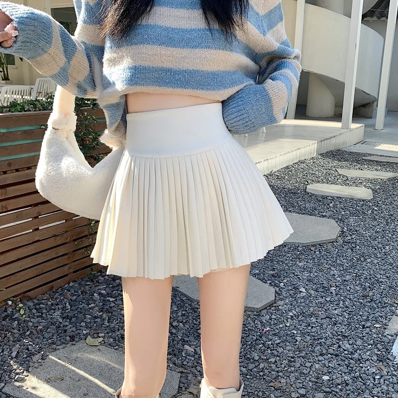 

2024 Summer Autumn Japan Women High Waist White Skirt Sweet Student Jk Pleated Skirts Ladies Cute Girls A Line Mini Short Skirt