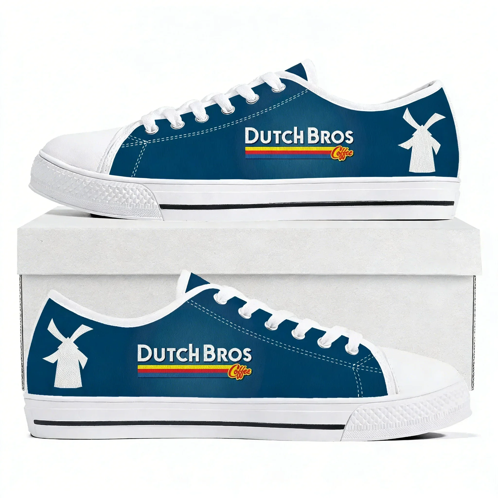 

Dutch Bros Coffee Low Top Sneakers Mens Womens Teenager High Quality Canvas Sneaker Couple Casual Shoes Custom Made DIY Shoe