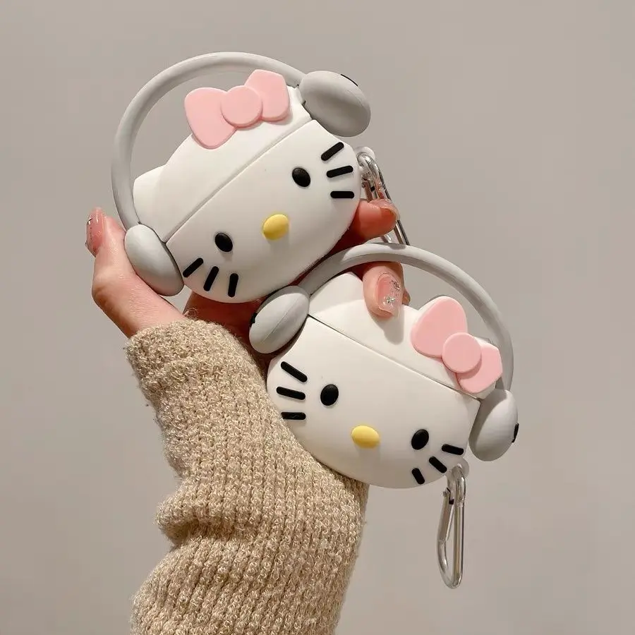 Hello Kitty Sanrio Airpods Protective Shell Kawaii Cute Apple Wireless Bluetooth Earphone1 2 3 Pro Case Toys For Girls Gifts