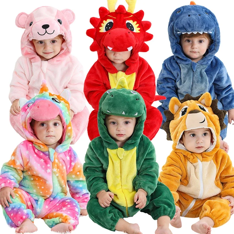 

Anime Flannel Baby Rompers Unicorn Dinosaur Panda Pajamas Cotton Baby Boy Girl Christmas Costume Baby Jumpsuit Kigurumi Outfits