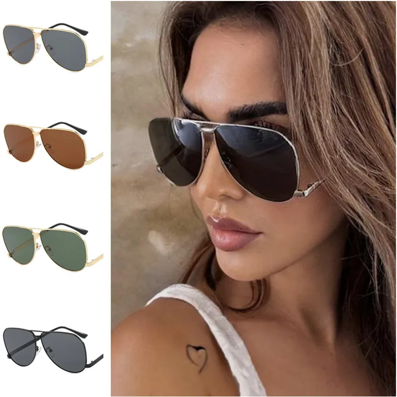 

NEW Sun Glasses Unisex Adumbral Anti-UV Spectacles Frog Mirror Eyeglasses Double Beam Ornamental Personality Pilot Sunglasses