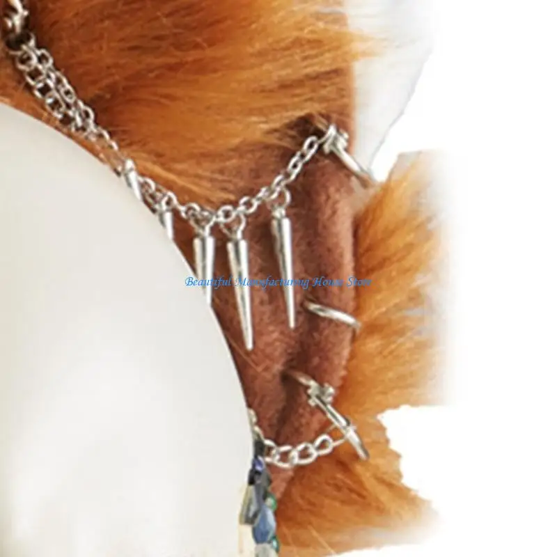 E56A 만화 고양이 귀 모양 머리 후프 매달려 쥬얼리 Decors 헤어 홀더 코스프레 파티 모자를 쓰고 있죠 성인