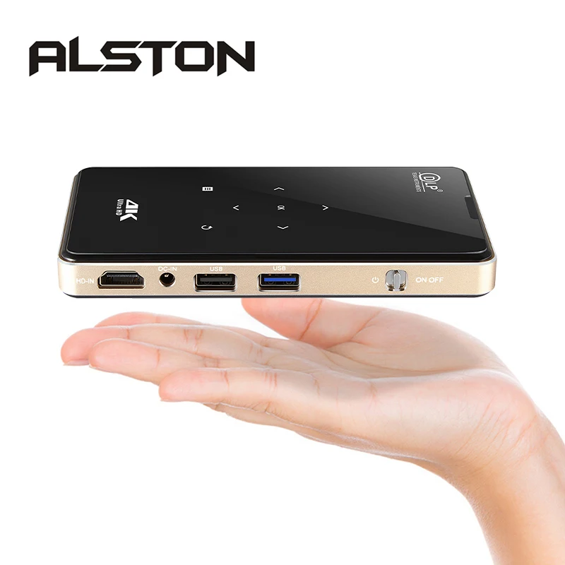 ALSTON P09 1G RAM 8G ROM Mini Portable DLP Android Projector Home Cinema Support 4K Decoding WiFi Miracast Airplay