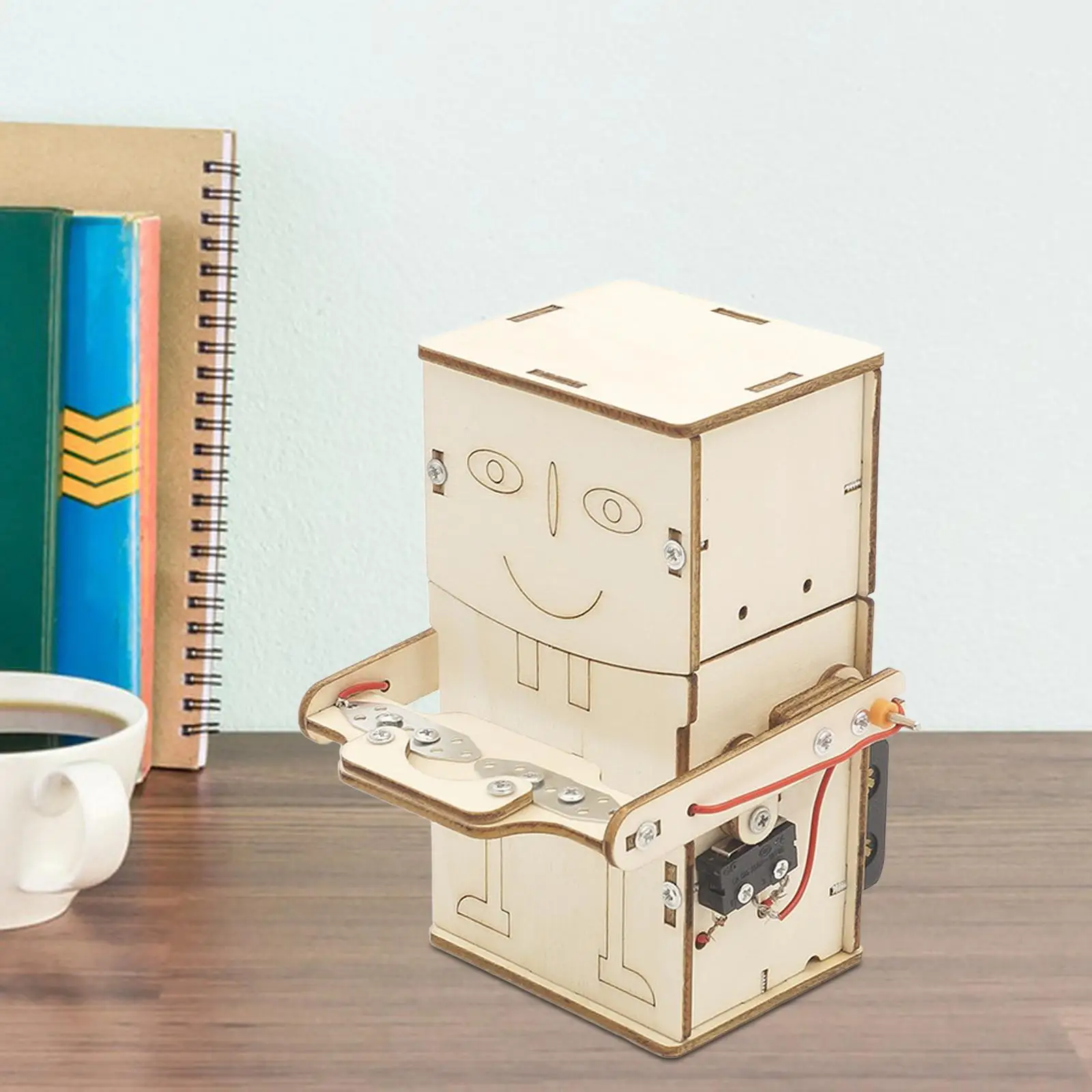 Wood Science Project Kits Early Educational Eat Money Robot 3D Puzzles Funny for Gift