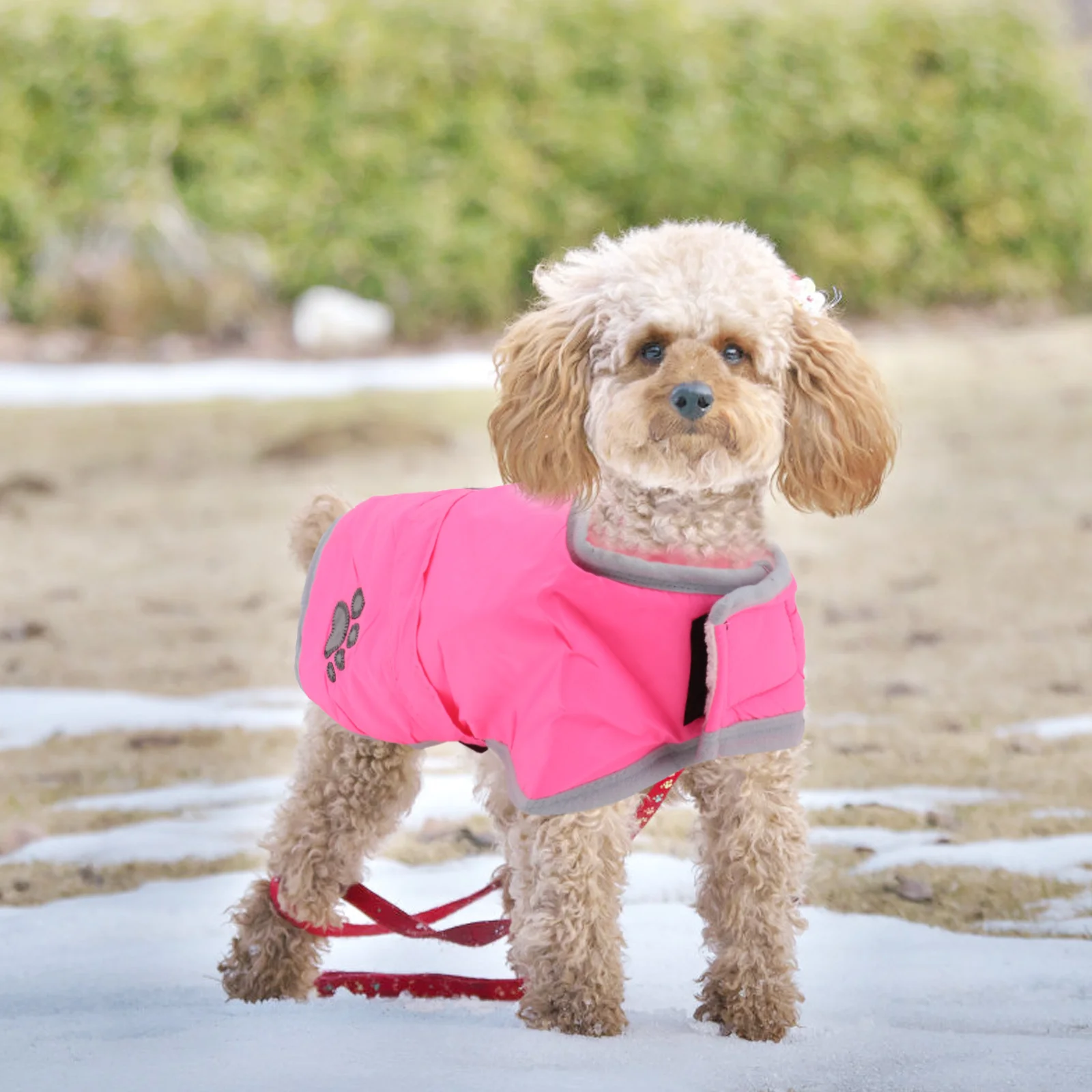 

Reflective Dog Coat Waterproof Reversible Fleece Vest Winter Jacket for Small Medium Large Dogs Pink S Dog Coat