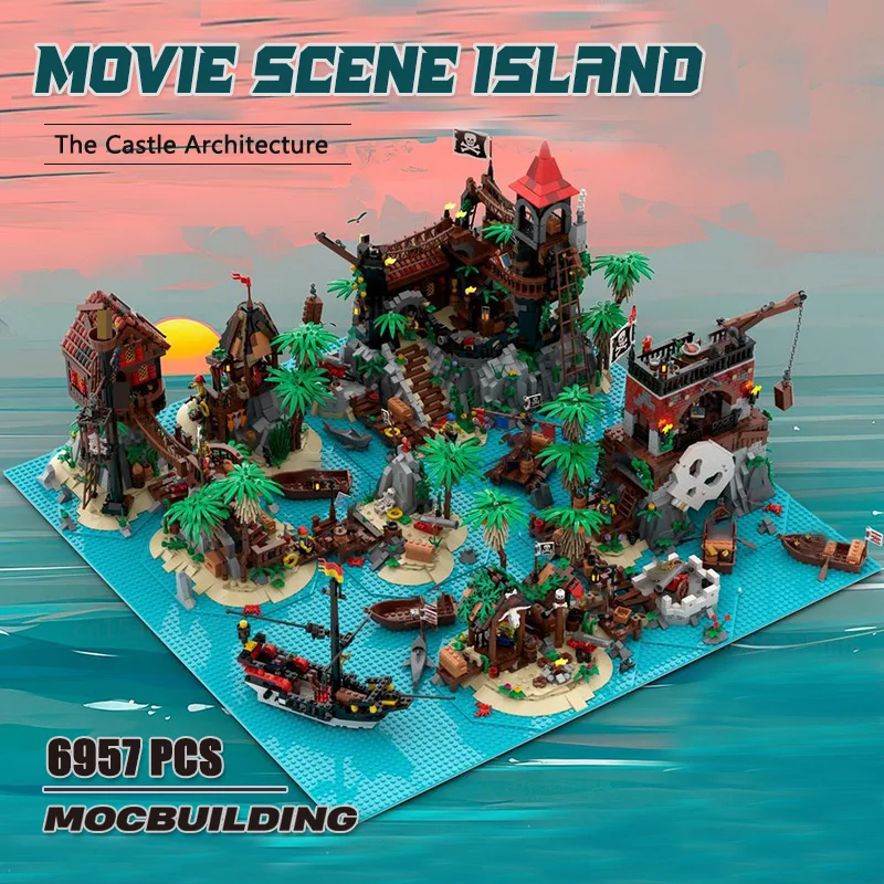 Movie Islands Bundle Sets MOC Building Blocks Castle Model Technology Bricks DIY Assembly Collection Architecture Toys Xmas Gift