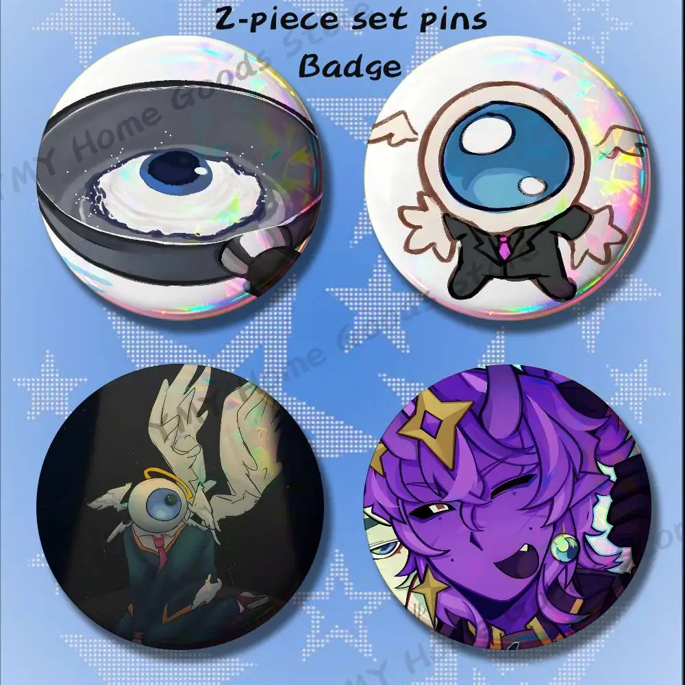 Tax Duo W-Wemmbu Eggchan Brooches for Backpack Accessories 25 32 44 58 75mm Round 2-piece set Free Mix