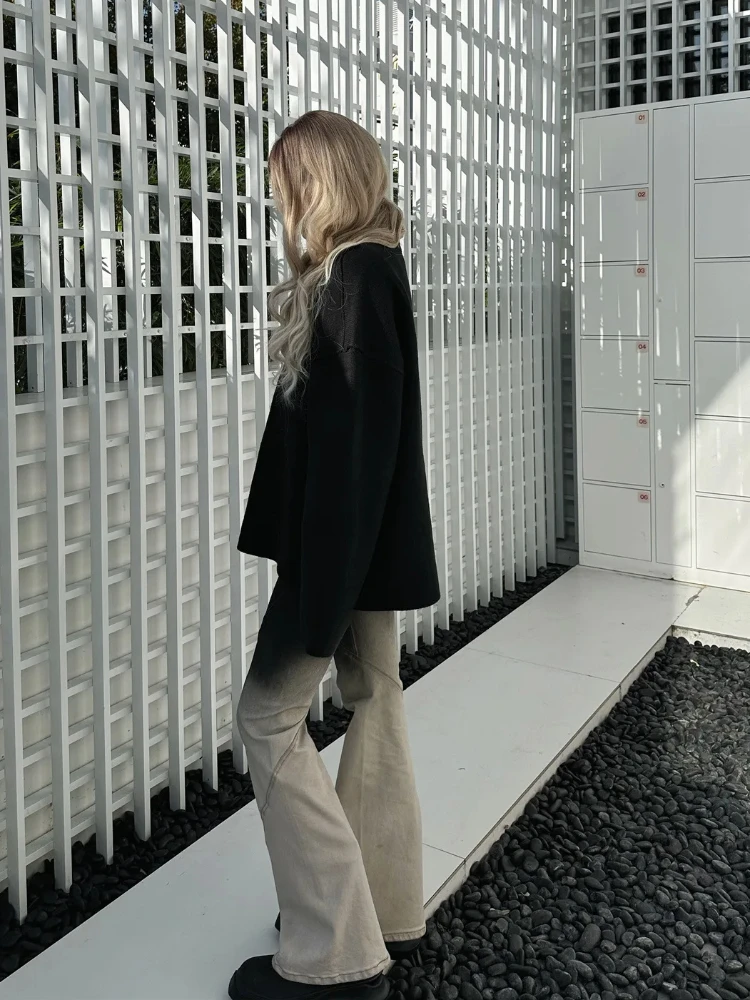 冬の新作メンズ＆レディースファッション、ハイストリートトレンドのプルオーバーニットセーター、レター刺繍入り暖かい服