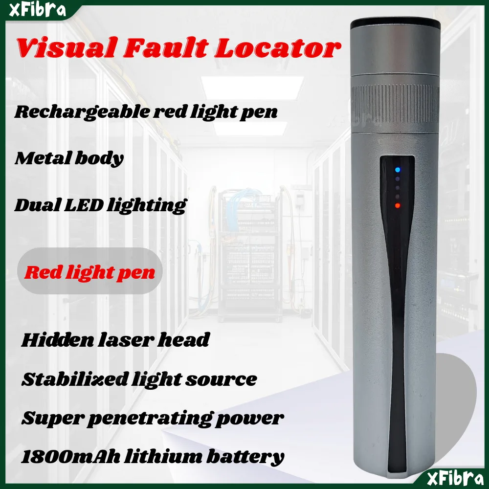 

Fiber Optic Visual Fault Locator Rechargeable Fiber Optic Tester FC SC ST Lithium Battery Optical Cable B5 VFL Red Pen FTTH