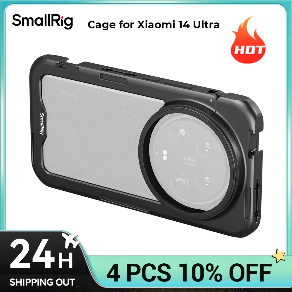 

SmallRig Phone Cage for Xiaomi 14 Ultra, Aluminum Quick Release Mobile Video Cage for Videography/ YouTube/ Live Streaming/ Vlog