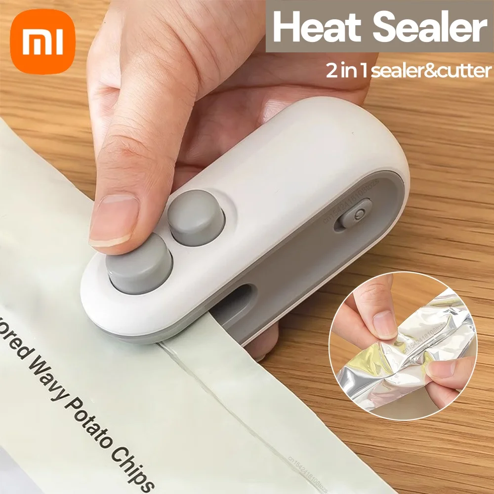 Xiaomi Mini Heat Bag Sealing Machine Portable Package Sealer Bag Plastic Food Sealer Bag Handheld Sealer Food Package HeatSealer