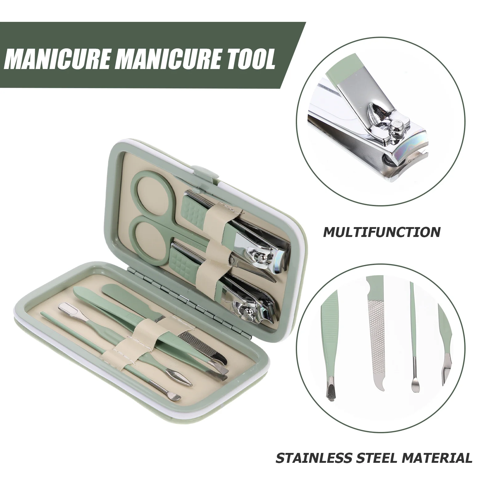 1Set multifunctionele manicureset Professionele nagelpedicureset Draagbare reisverzorgingshulpmiddelen Huishoudelijk accessoire