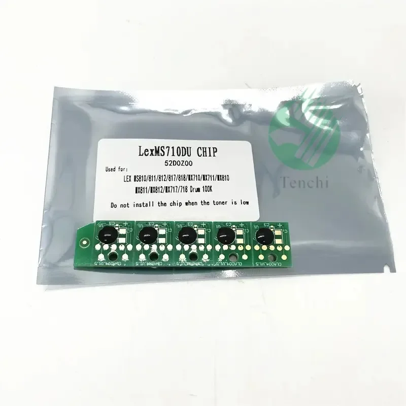 Drum Chip para Lexmark MX710, Unidade de imagem, Redefinição de cartuchos, 52D0Z00, MX810, MS810, 10PCs, Compatível Novo