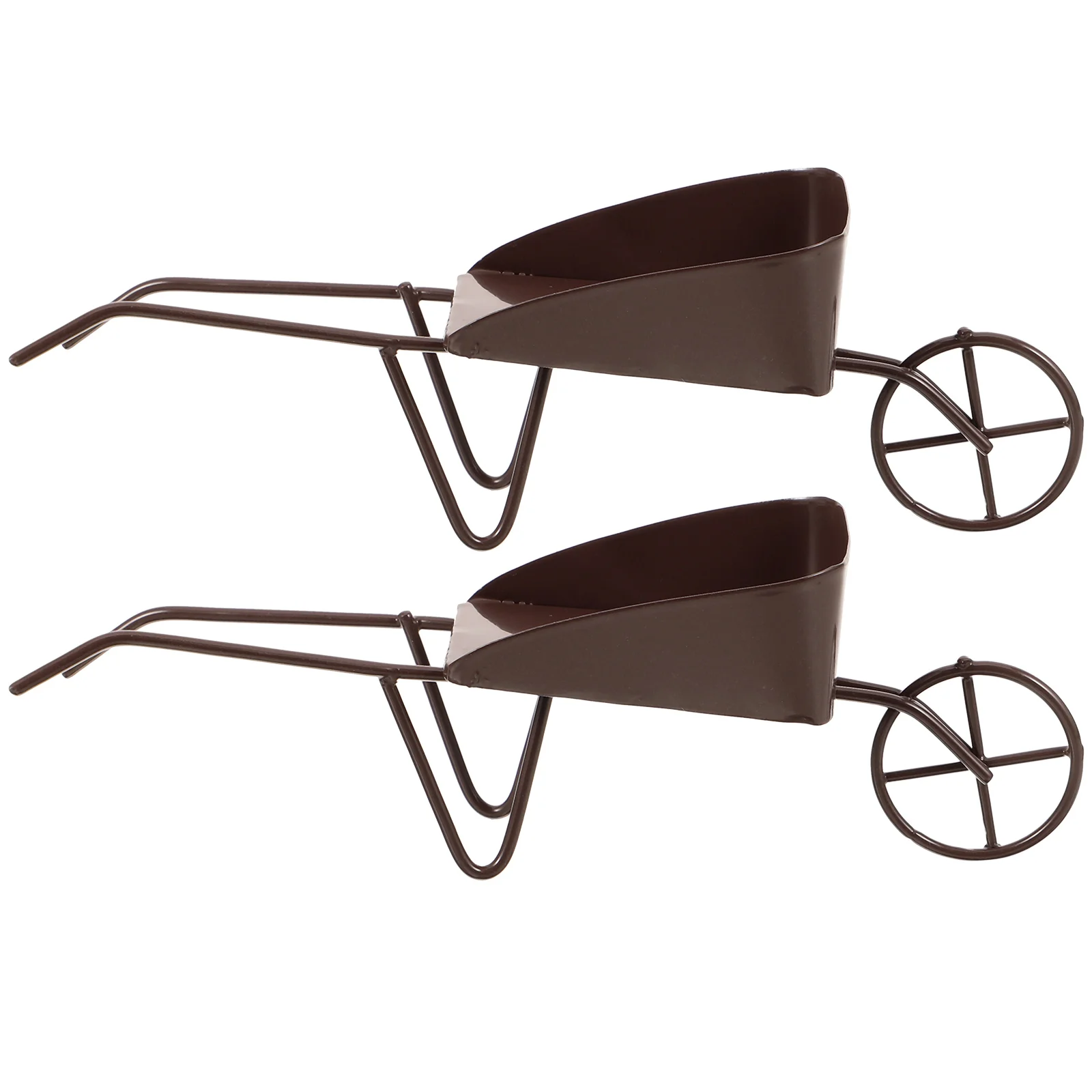 

1/12 Miniature Wheelbarrow Micro Landscape Props Tiny Vintage Wheelbarrows Iron Metal Carts