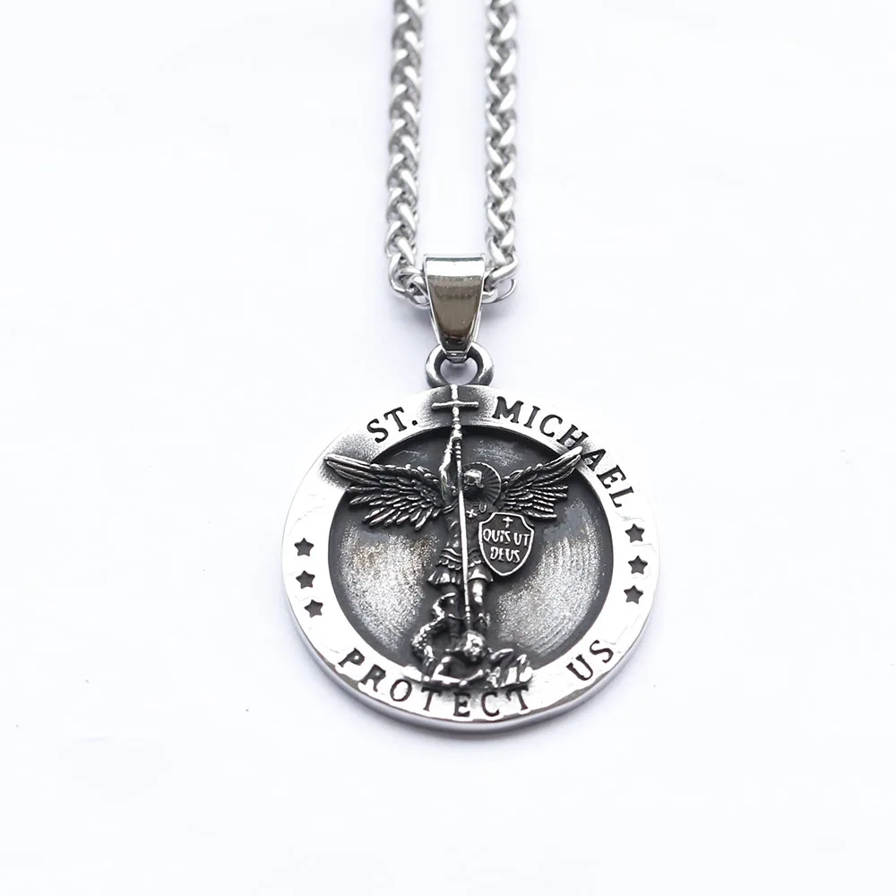 2024 NEW 316L Stainless Steel Men's Necklace mermaid anchor Pendant Necklace Vintage Accessories Fashion Party Gift view 2