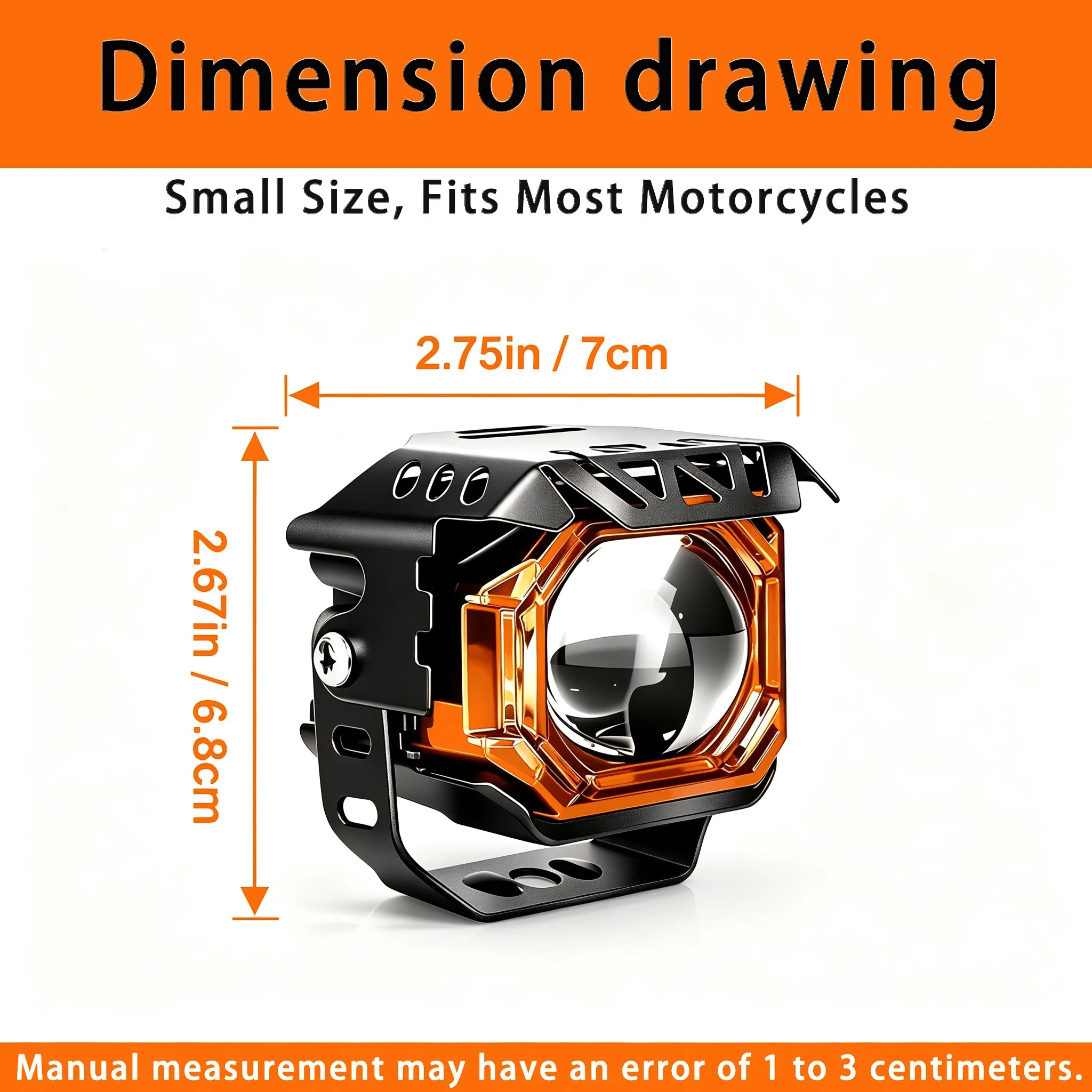 Heyword 1pc LED Motorcycle Lamp, with Both High and Low Light Functions, Flashing Effect, and Adjustable Stand.